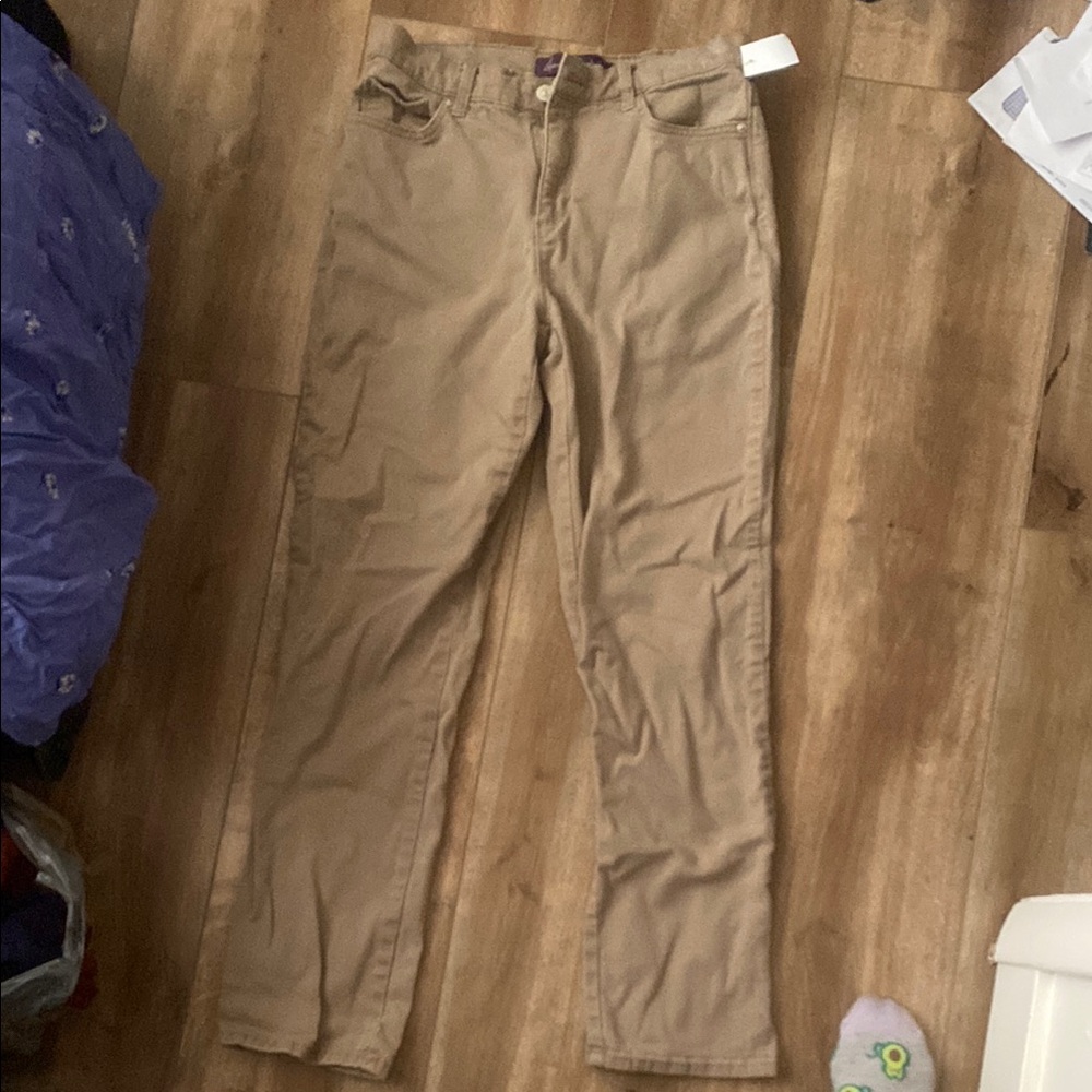 Gloria Vanderbilt “Amanda” Tan Straight-Leg Pants